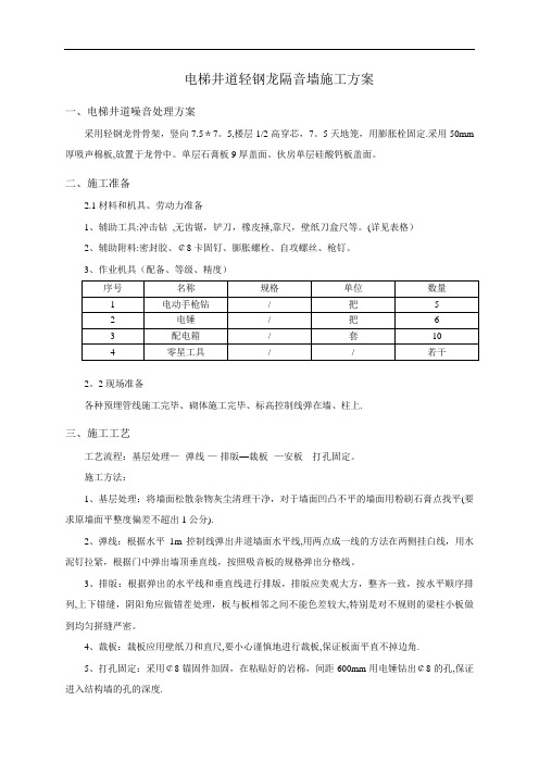 电梯井道隔音板施工工艺
