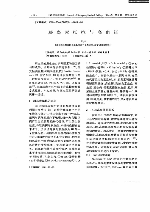 胰岛素抵抗与高血压