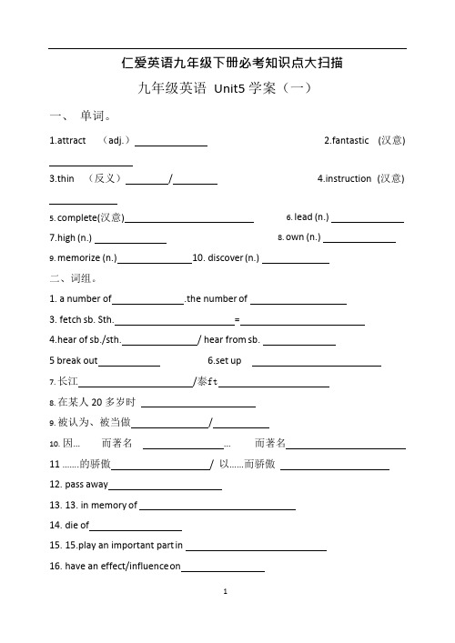 (完整版)仁爱版英语九年级仁爱英语下册必考知识点(版)(2),推荐文档