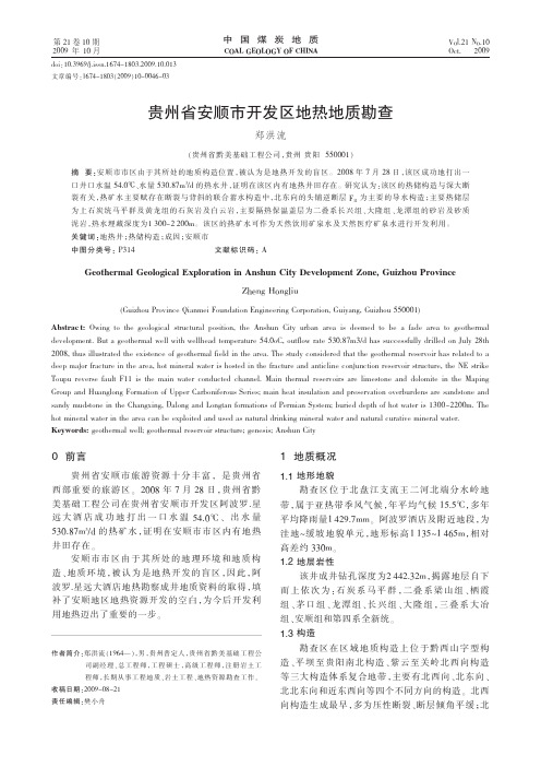贵州省安顺市开发区地热地质勘查