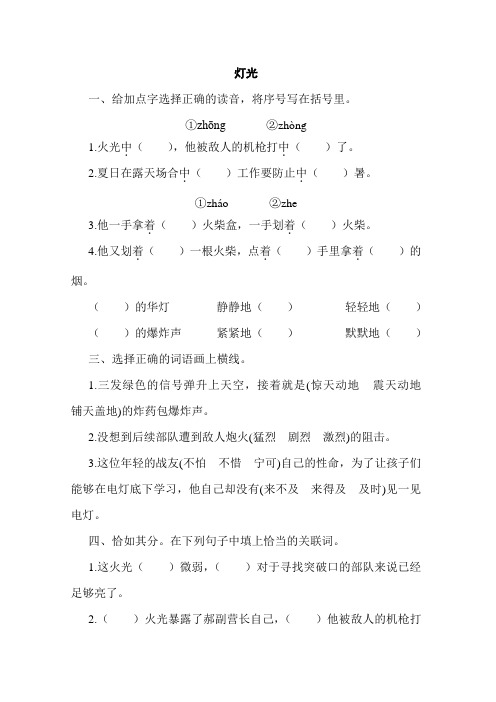 11.《灯光》同步精练作业(含答案)