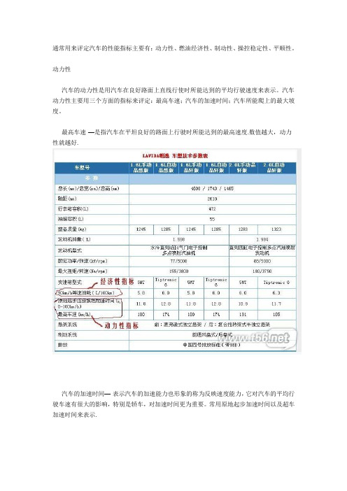 汽车五大性能
