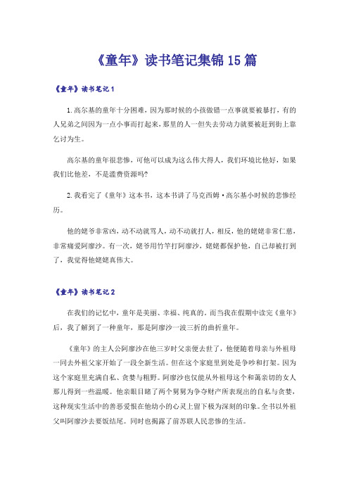 《童年》读书笔记集锦15篇