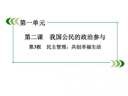 高一政治民主管理：共创幸福生活课件1