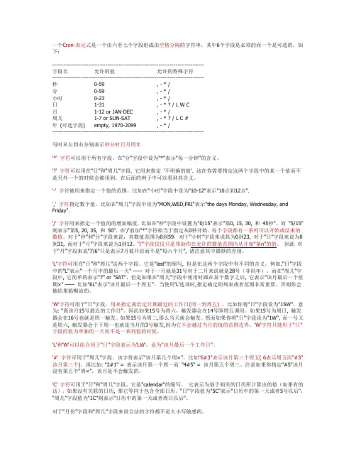 quartz定时格式配置