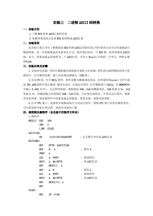 单片机实验二进制ASCII码转换