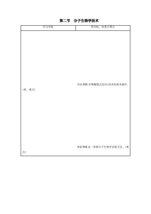 2019_2020学年高中生物第四章生物化学与分子生物学技术实践第二节分子生物学技术学案苏教版选修1