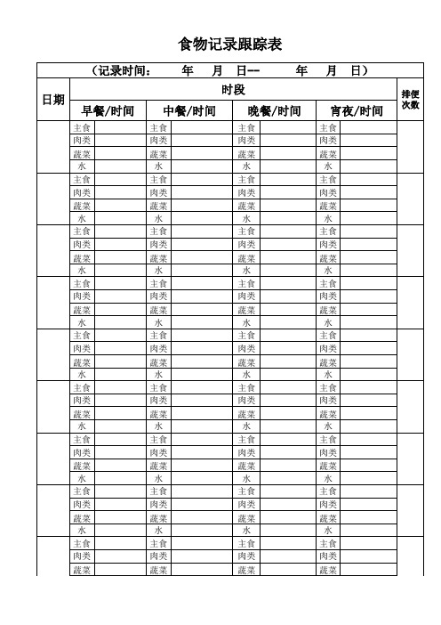 食物记录表