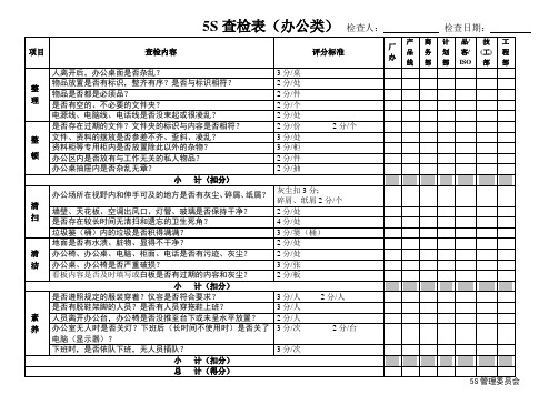 5S查检表(办公类)