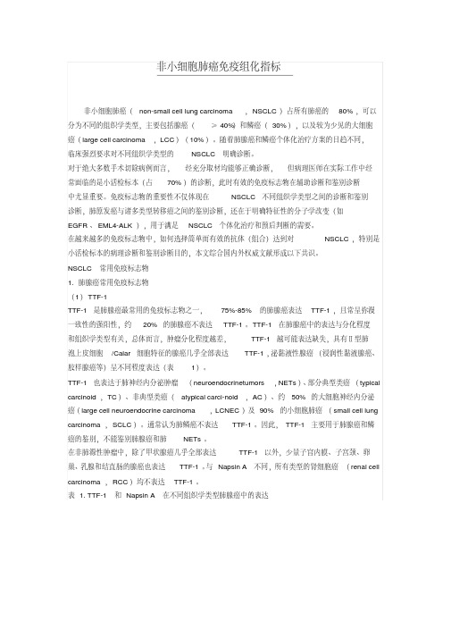非小细胞肺癌免疫组化指标