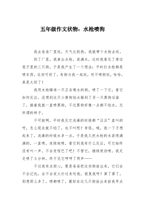 五年级作文状物：水枪喷狗