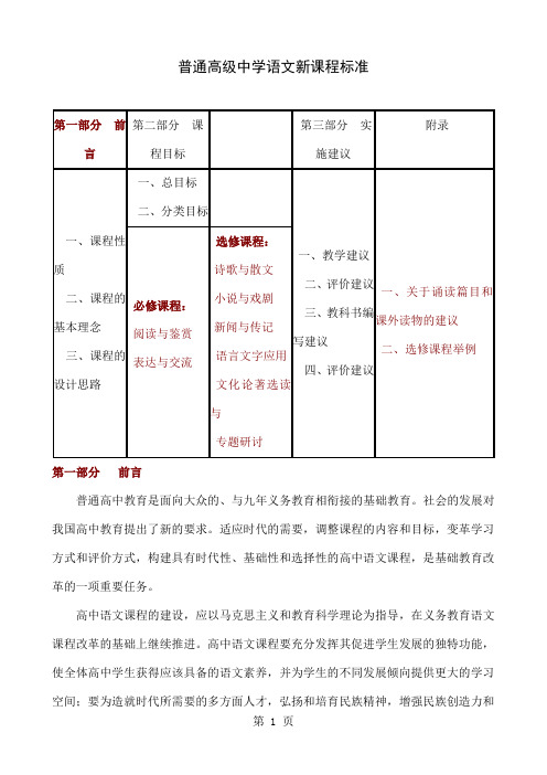 普通高级中学语文新课程标准word精品文档34页