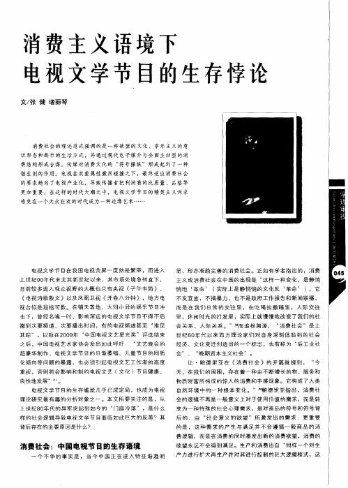 消费主义语境下电视文学节目的生存悖论