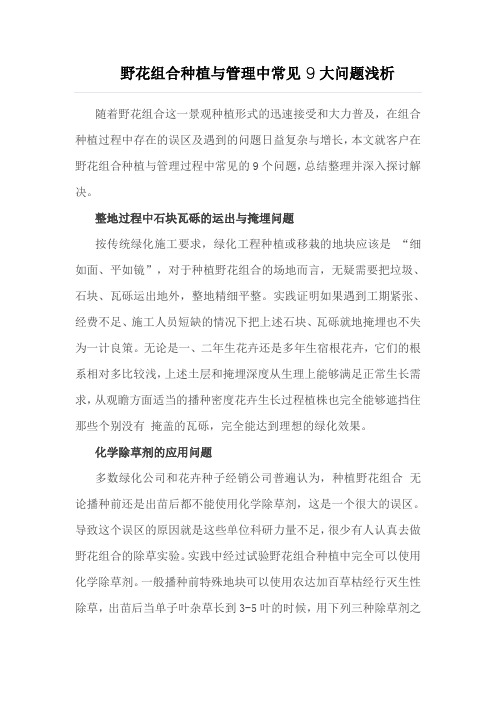 野花组合种植与管理中常见9大问题浅析