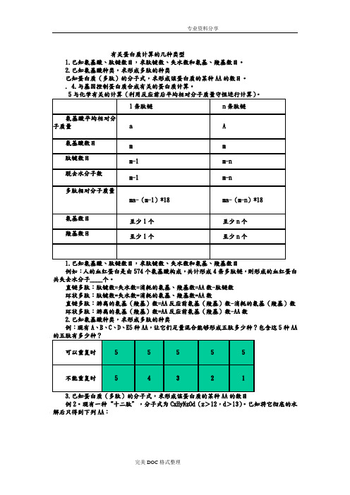 氨基酸的计算