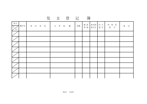 发文登记簿模板