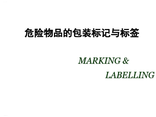 危险物品的包装标记与标签概述(PPT69页)