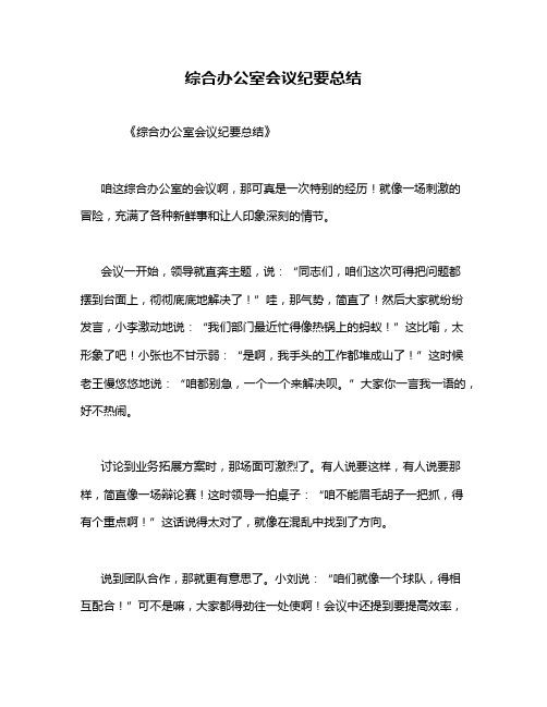 综合办公室会议纪要总结
