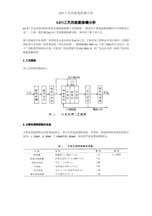 A2O工艺的脱氮除磷分析