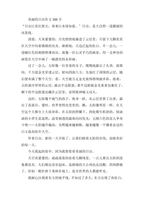 中小学美丽的日出作文300字