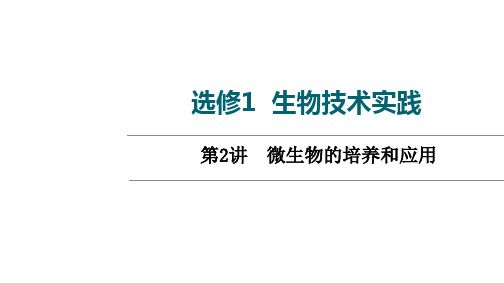 高三一轮复习老高考人教版生物选修1第2讲 微生物的培养和应用课件