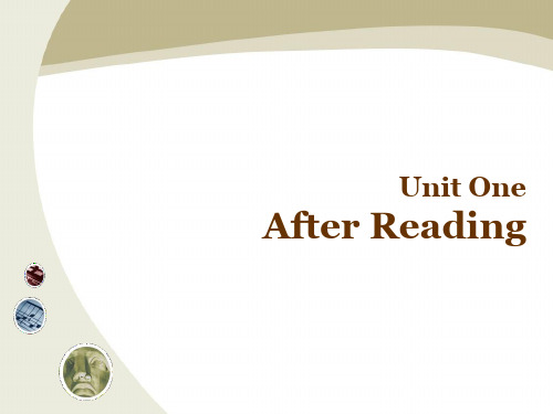 最新版《创新大学英语·综合教程·1册》精品教学课件CXB1_U1_AFTER READING