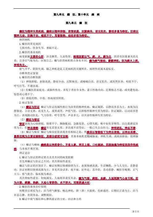 中医师-中医内科学-癫 狂