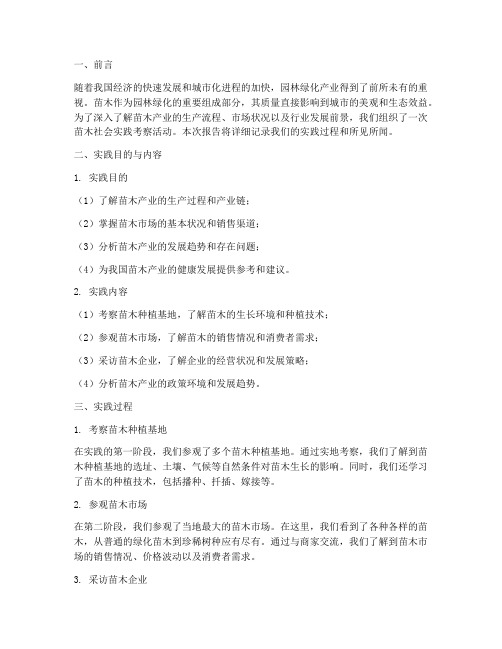 苗木社会实践报告