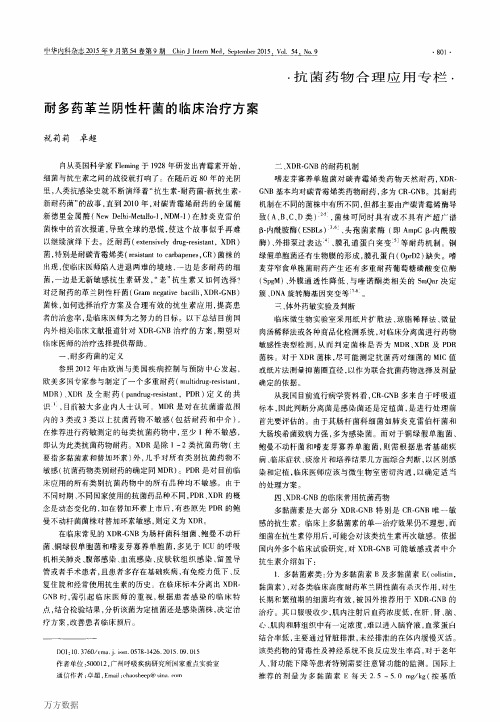 耐多药革兰阴性杆菌的临床治疗方案