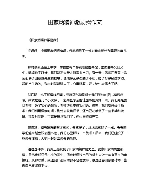田家炳精神激励我作文