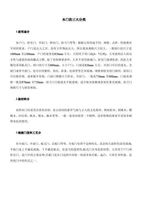 木门的三大分类