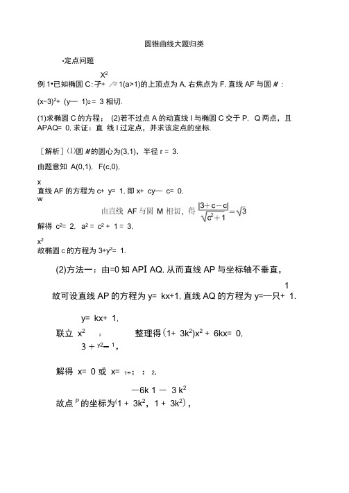 (完整版)圆锥曲线大题归类