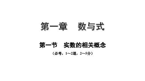 2020年中考第一轮复习河北专用第一节  实数的相关概念