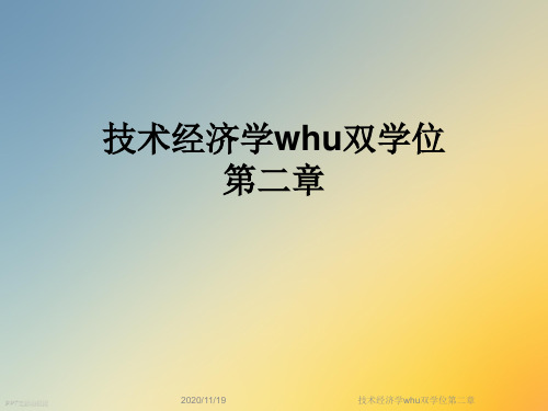 技术经济学whu双学位第二章