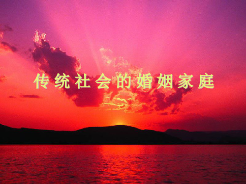 传统社会的婚姻和家庭10