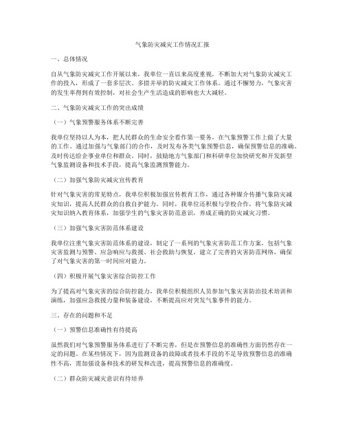 气象防灾减灾工作情况汇报