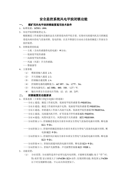 安全监控系统风电甲烷闭锁功能
