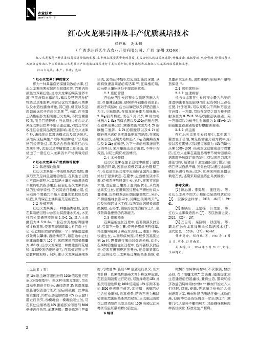 红心火龙果引种及丰产优质栽培技术