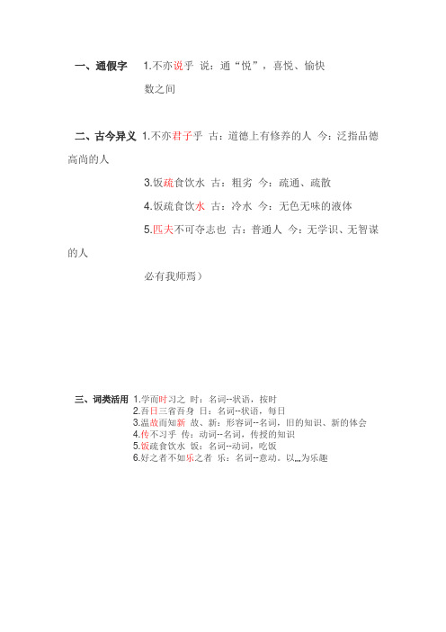《论语》十二章字词