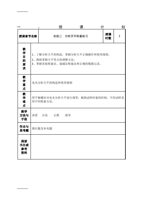 (整理)分析天平称量练习