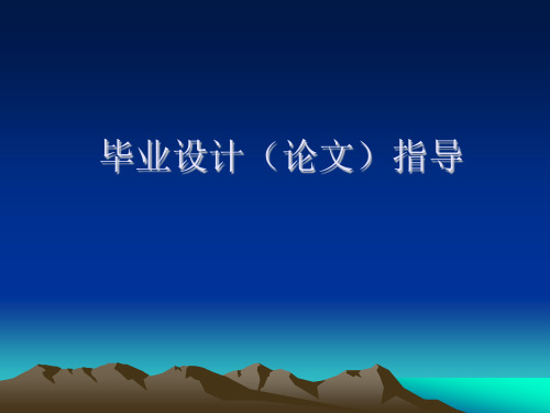 毕业设计论文指导