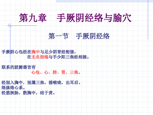 临床培训授课ppt专家解说课件---人体经络穴位图谱9心包经