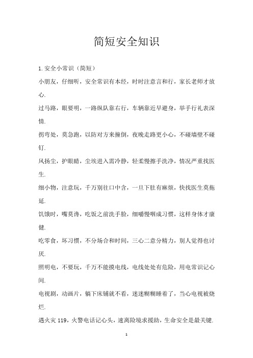 简短安全知识