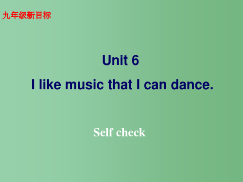 九年级英语 Unit6 self check课件