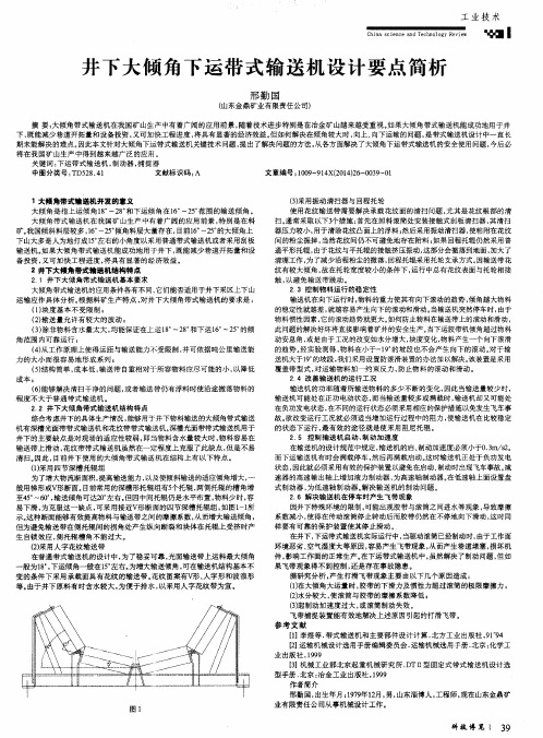 井下大倾角下运带式输送机设计要点简析