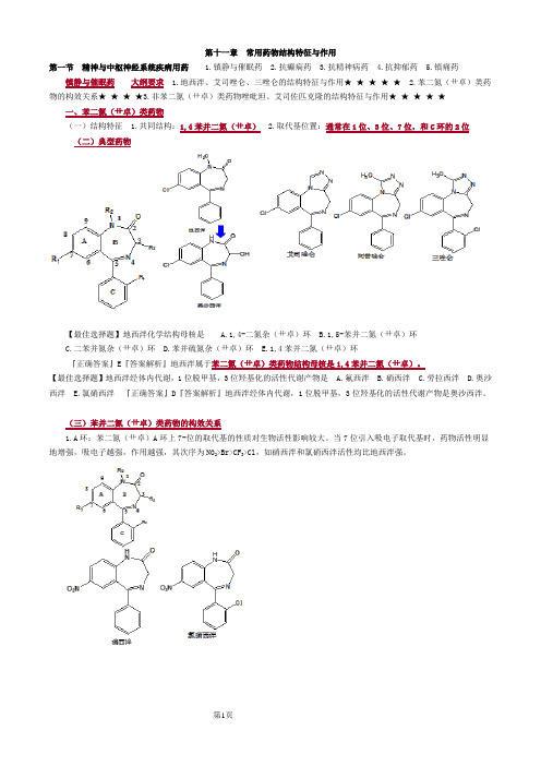 执业西药师考试《药学专业知识一》第十一章 常用药物结构特征与作用