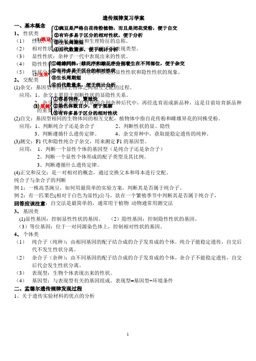 高三一轮复习遗传规律总结