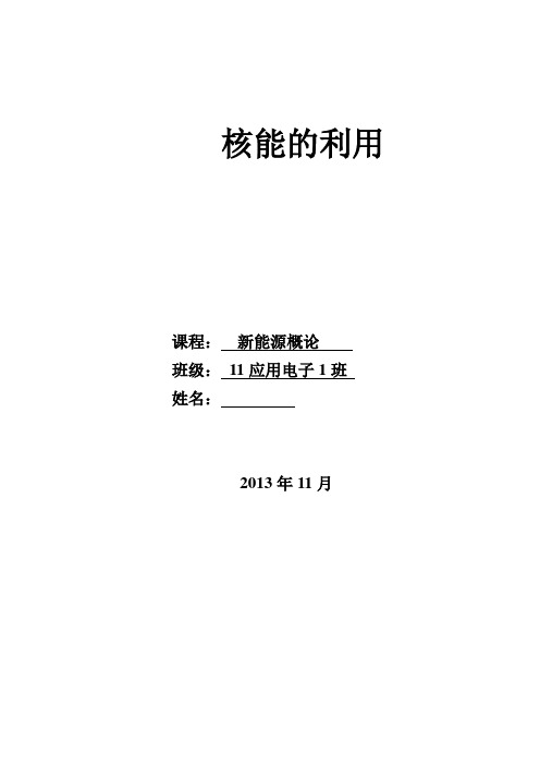 核能的利用