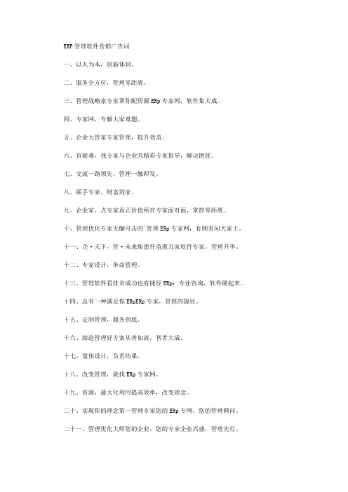 ERP管理软件营销广告词
