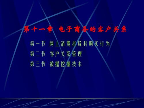 第十一章  电子商务的客户关系